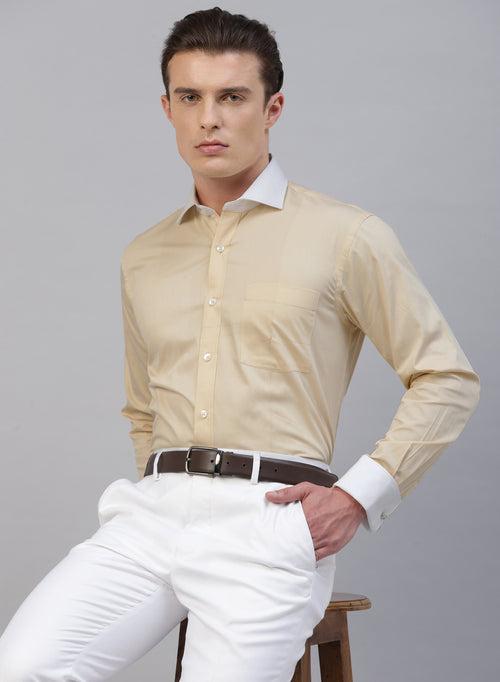 Yellow 100% Cotton Solid Shirt