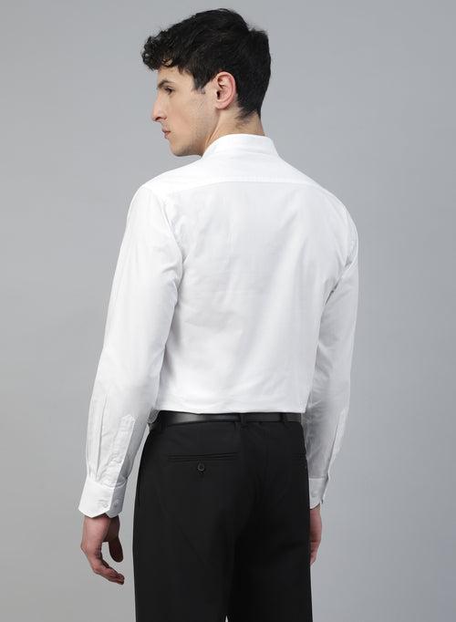 White Cotton Structured Evening Wear Shirt