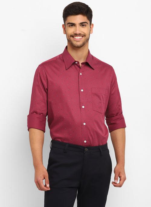 Red Cotton Printed Casual Shirt