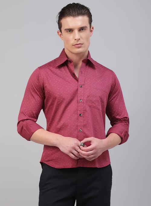 Red 100% Cotton Printed Casual Shirts