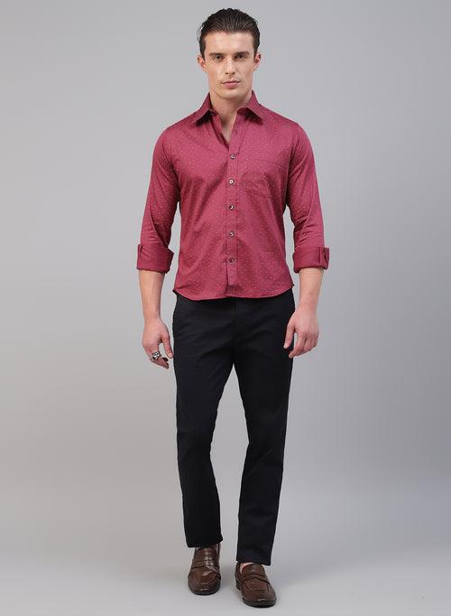 Red 100% Cotton Printed Casual Shirts