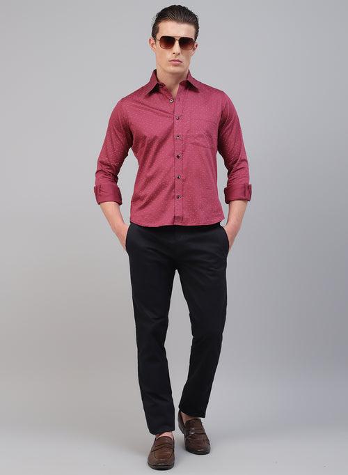 Red 100% Cotton Printed Casual Shirts