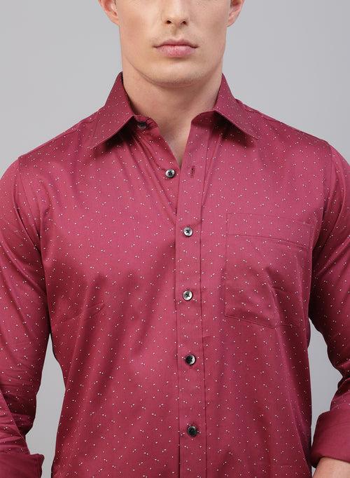 Red 100% Cotton Printed Casual Shirts