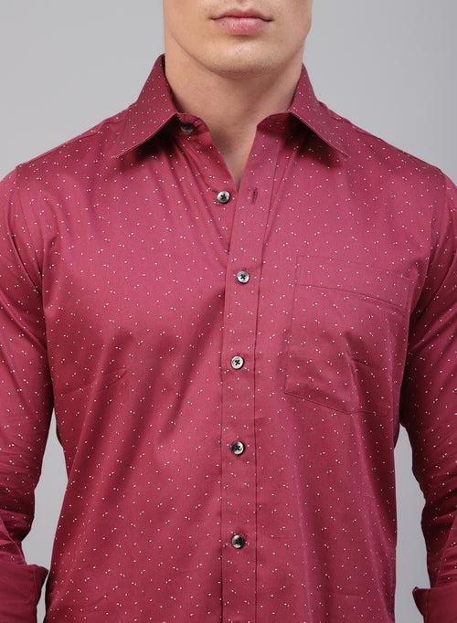 Red 100% Cotton Printed Casual Shirts