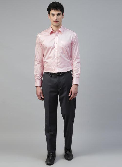 Pink 100% Cotton Solid Formal Shirt