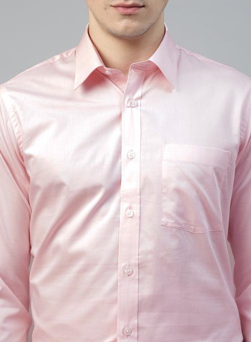 Pink 100% Cotton Solid Formal Shirt