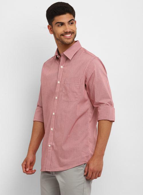 Onion Pink Cotton Checks Casual Shirt