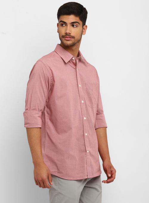 Onion Pink Cotton Checks Casual Shirt