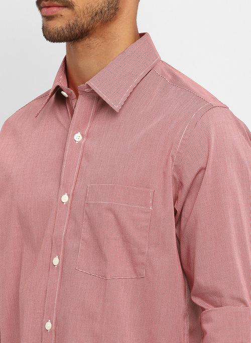 Onion Pink Cotton Checks Casual Shirt