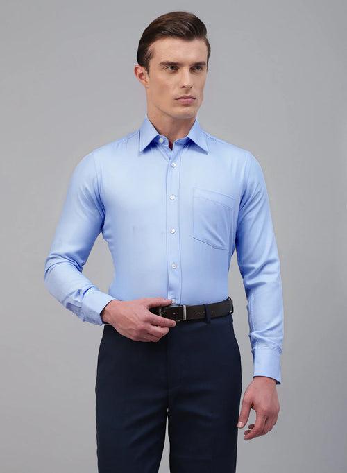 Light Blue Bamboo Rayon Solid Formal Shirt