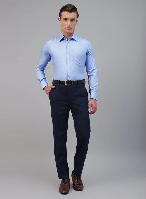 Light Blue Bamboo Rayon Solid Formal Shirt