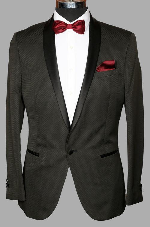 Black Textured Designer Suit