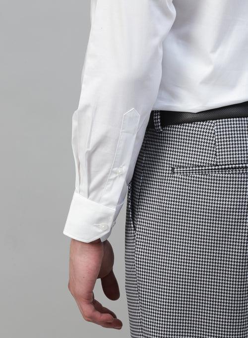 Grey Knit Uncrushable Check Formal Trouser