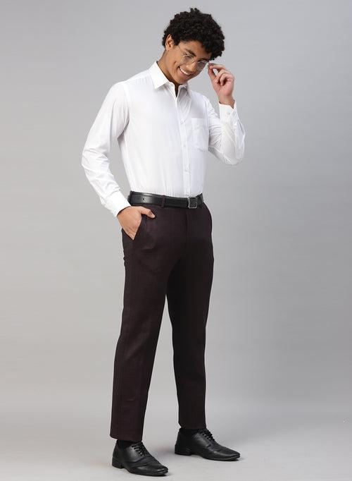 Wine Knit Check formal trouser