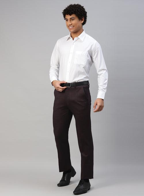 Wine Knit Check formal trouser