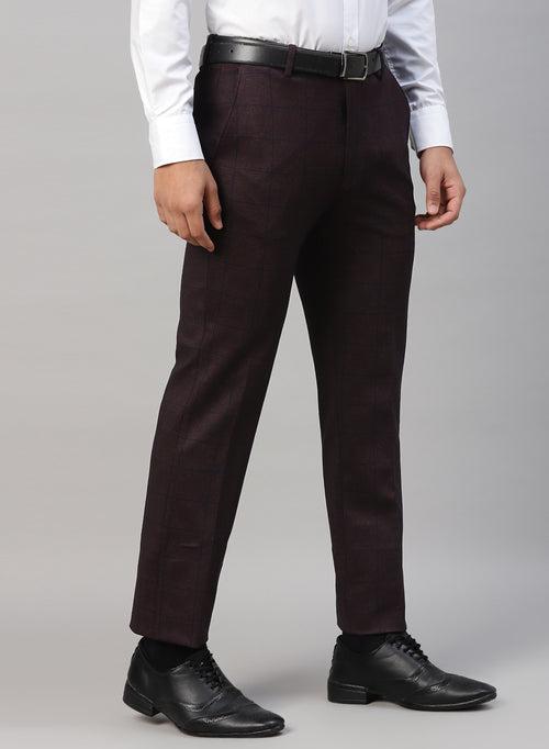 Wine Knit Check formal trouser