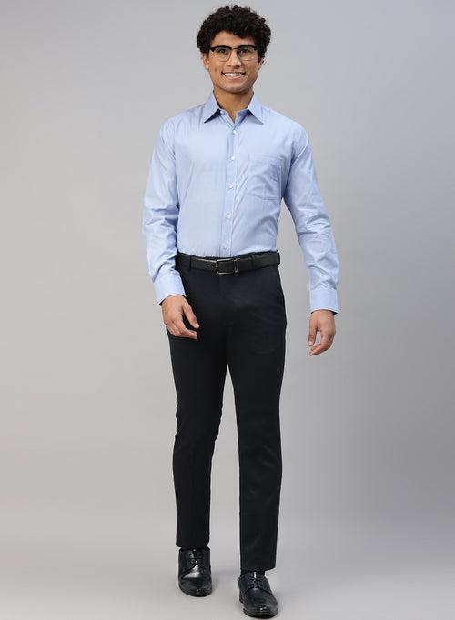 Navy Knit Uncrushable Solid Formal Trouser