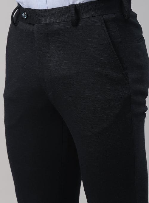 Navy Knit Uncrushable Solid Formal Trouser