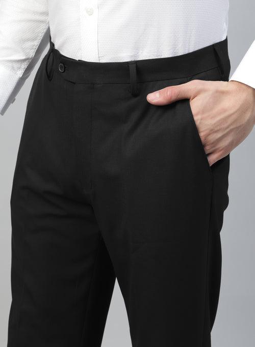 Black Solid Formal Trouser