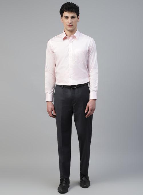 Charcoal Polywool Solid Formal Trouser