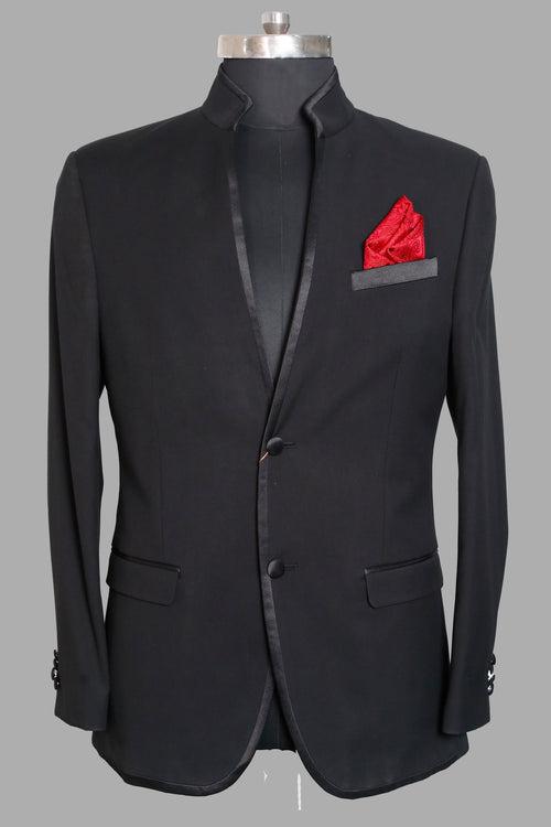 Black Solid Designer 2pcs Suit