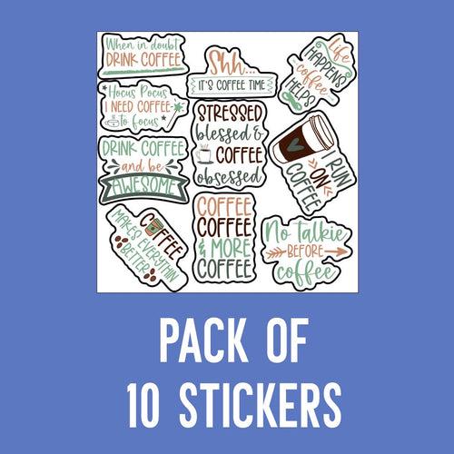 Coffee Lover Waterproof Sticker (pack of 10)