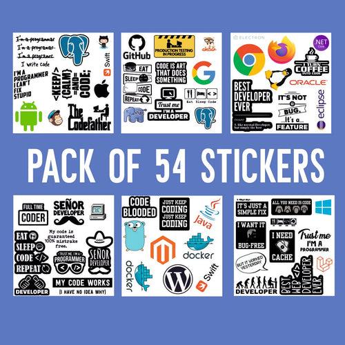 Coder Waterproof Sticker (pack of 54)