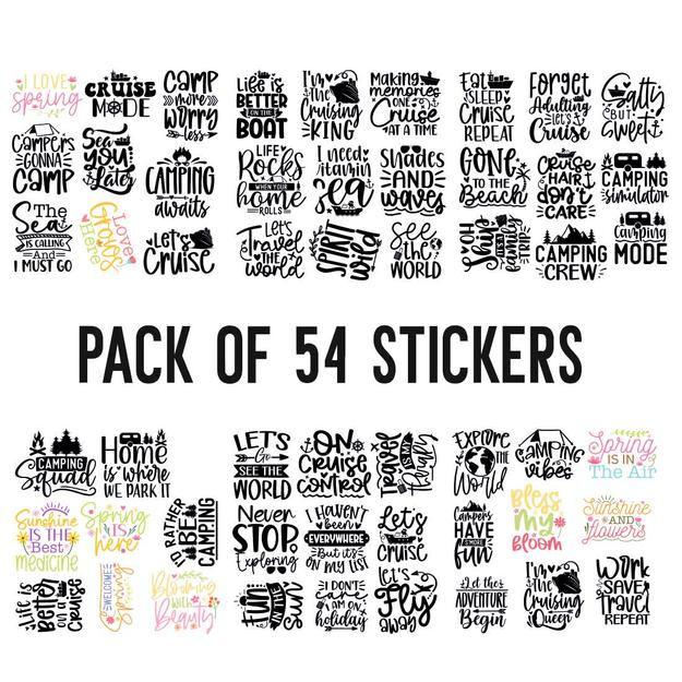 Wanderlust Waterproof Sticker (pack of 54)