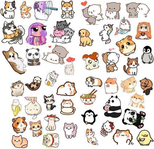 Kawaii Vinyl Waterproof Sticker (pack of 50)