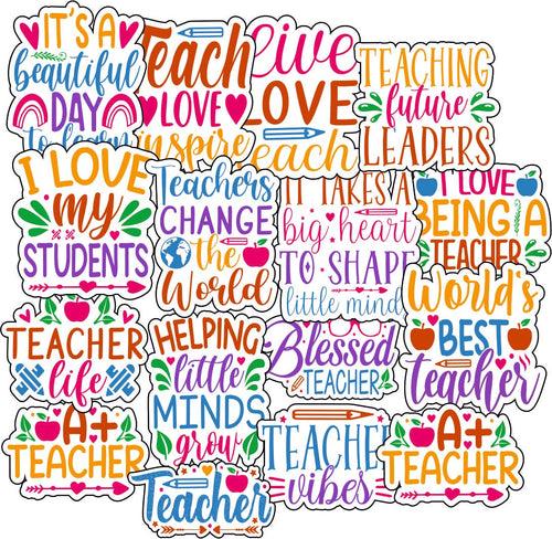 Teacher Love Vinyl Waterproof Sticker (pack of 15)