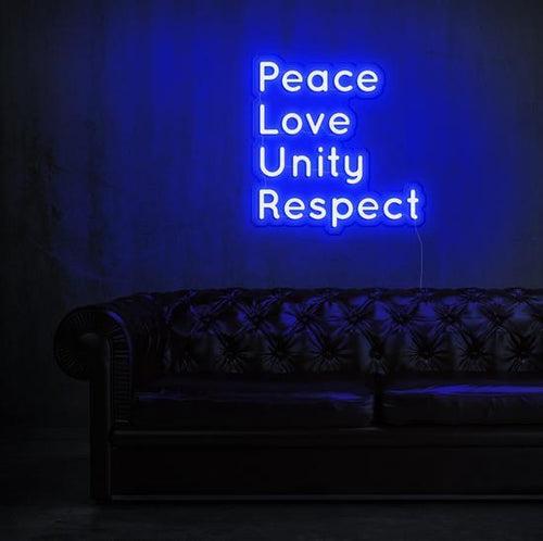 Peace Love Unity Respect Neon Sign Board