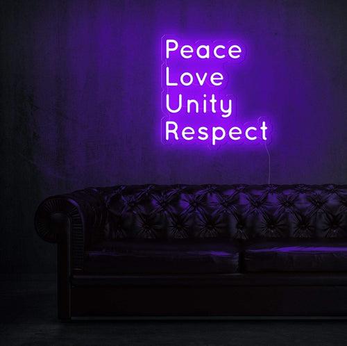 Peace Love Unity Respect Neon Sign Board