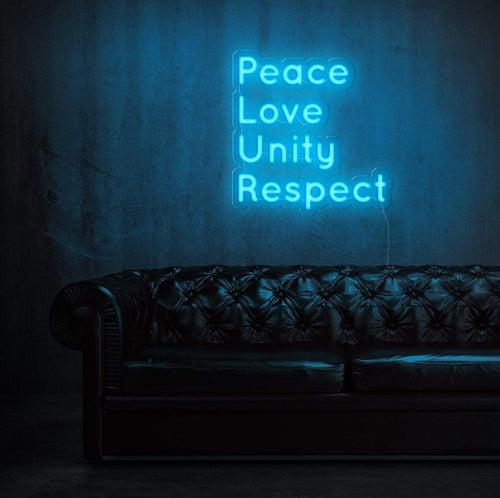 Peace Love Unity Respect Neon Sign Board