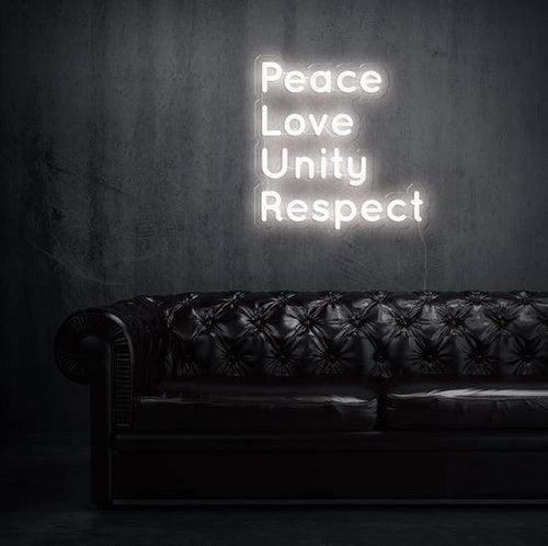 Peace Love Unity Respect Neon Sign Board