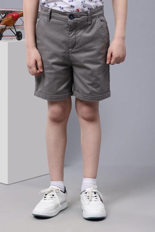 One Friday Kids Boys Grey Cotton Shorts