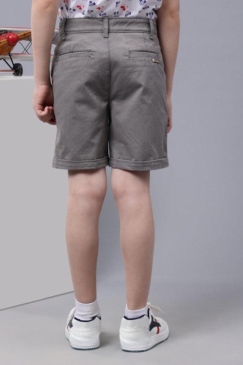 One Friday Kids Boys Grey Cotton Shorts