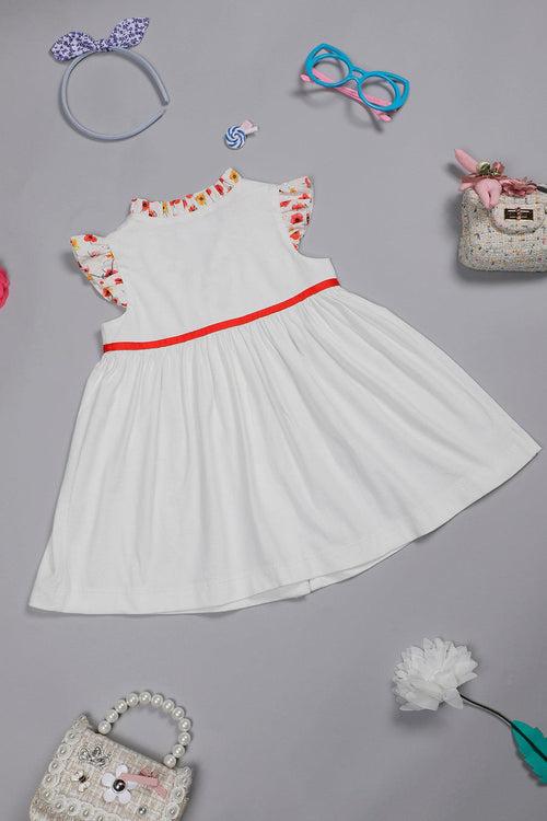 One Friday Baby Girls Cotton Floral Laced Dress With Bloomer