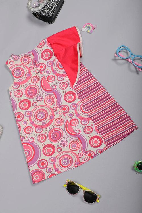 One Friday Infant Girls Pink Abstract Printed Sleeveless Dress