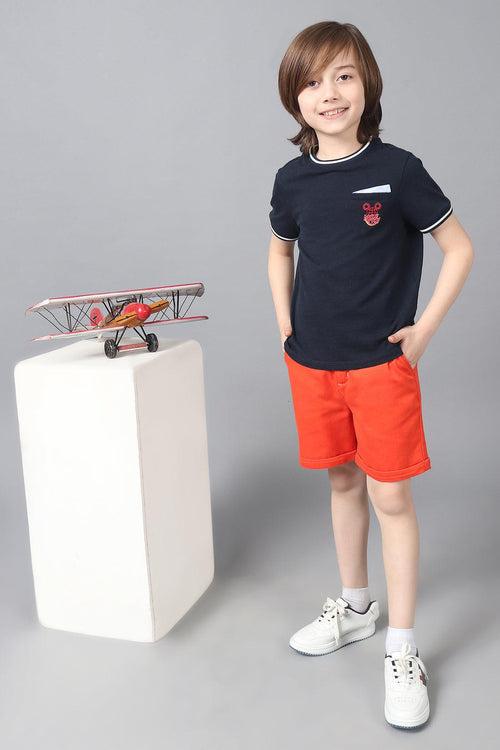 One Friday Kids Boys Red Cotton Shorts