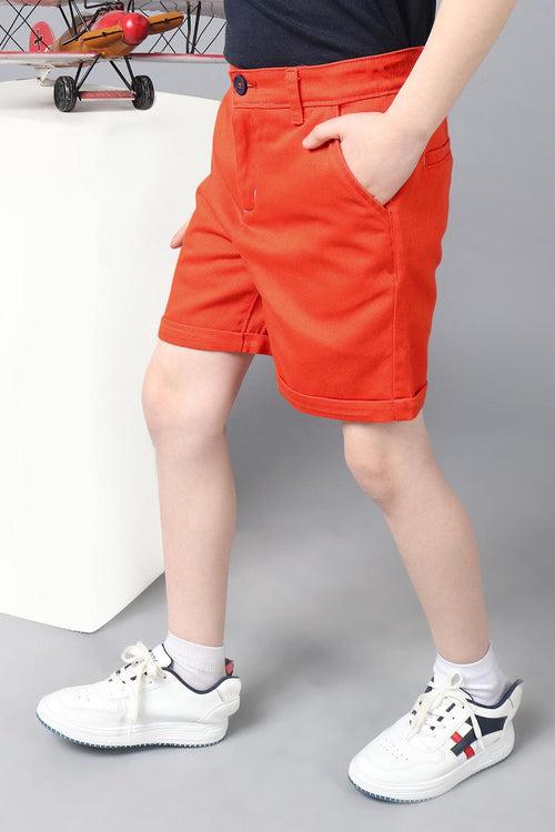 One Friday Kids Boys Red Cotton Shorts