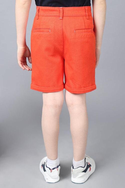 One Friday Kids Boys Red Cotton Shorts