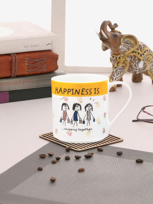 Happiness Shopping Together Ceramic Coffee/ Milk Mug 300ml 1 Piece