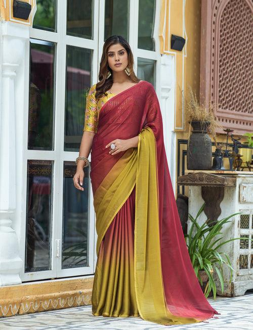 Buy Trendy Maroon Saree Online in India