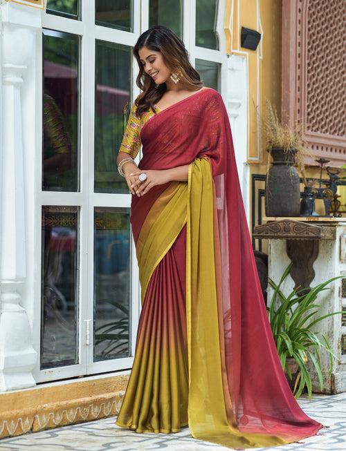 Buy Trendy Maroon Saree Online in India