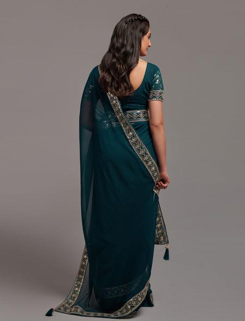 Amazing Solid Pure Silk Saree With Blouse Piece - JOSHINDIA