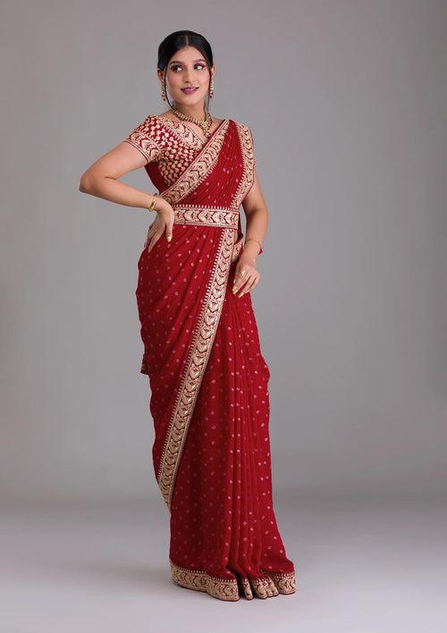 Red Saree - Buy Red Color Fashion Sarees Online - JOSHINDIA