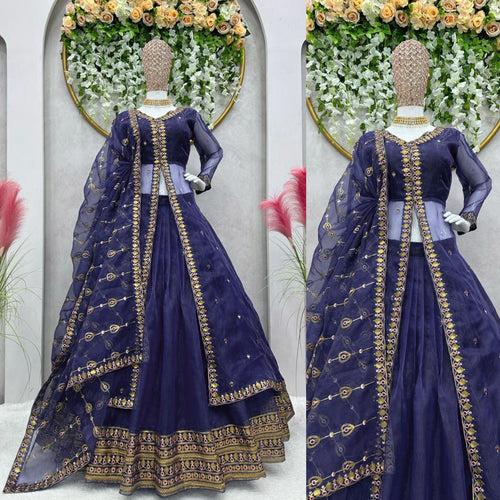 Buy Trendy Blue Lehenga Choli Online in India