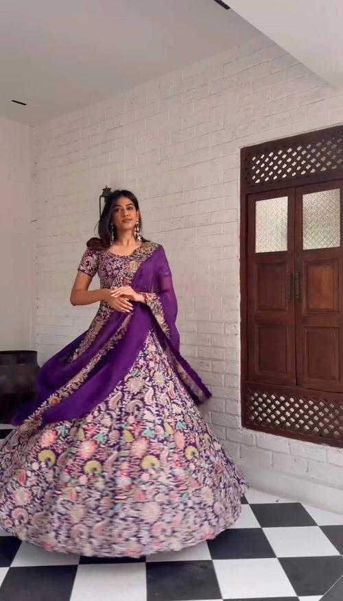 Buy Indian Designer Purple Lehenga Choli Online