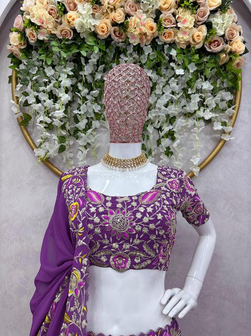 Buy Indian Designer Purple Lehenga Choli Online