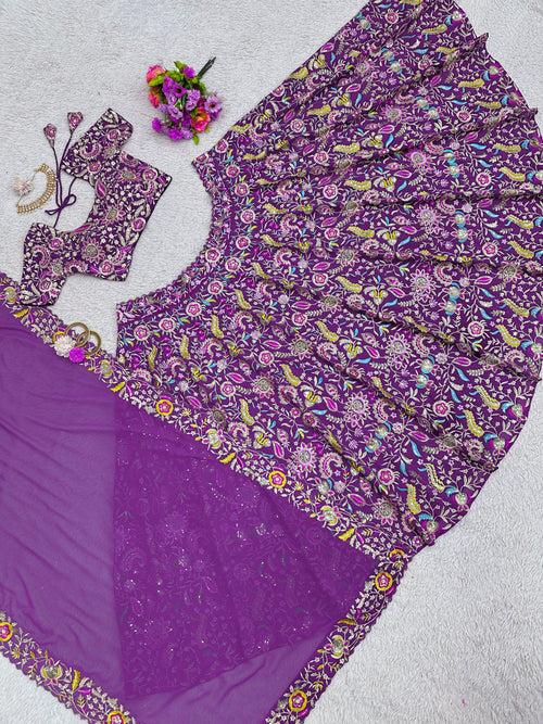 Buy Indian Designer Purple Lehenga Choli Online